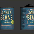 Danie's Baked Beans Canned Food Two Cans One Open Showing Beans Inside