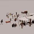 Ancient Bazaar Juggling Figures 3d model