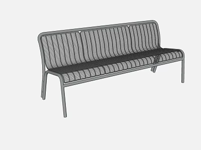 Durable Modern Metal Grid Design Outdoor Landscape Bench For Public Parks 3d model