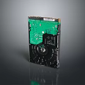 Internal Hard Disk Drive With Green Circuit Board And Metal Casing 3d model