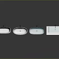 Modern White Ceramic Bathroom Basins With Four Oval And Rectangular Designs