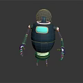 Modern 3D Robot Design With Transparent Head Blue Body Mechanical Arms And Legs