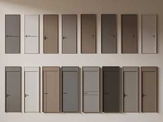 Modern Minimalist Single Door Room Door Bedroom Door Flat Door Solid Wooden Door Swing Door 3d model