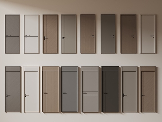 Modern Minimalist Single Door Room Door Bedroom Door Flat Door Solid Wooden Door Swing Door 3d model