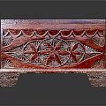 Decorative Handcrafted Wooden Storage Box With Intricate Carved Patterns And Red Tone Design
