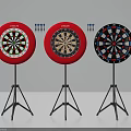 Three Colorful Dartboard Game Equipment with Tripod Stands and Darts Set