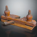 Vintage Wooden Carpentry Hand Tool With Double Knob Design And Traditional Structure