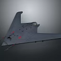 Aerospace Stealth Vehicle With Gray Airframe Red Markings Cockpit And Flying Wing Structure