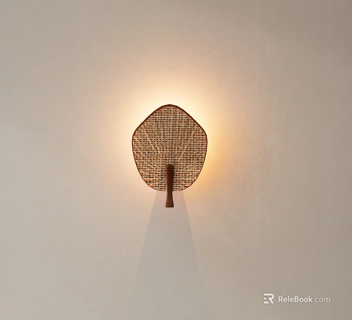 Woven Leaf Shaped Wall Lamp with Warm Light for Home Interior Decoration 3d model