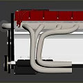 Mechanical Equipment With Red Nozzle Golden Gears Black Components And Silver Frame