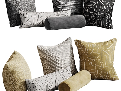 Modern Pillow Sofa Pillow Combination 3d model