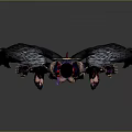 Stylish Woman With Black Wings Colorful Hair And Ornate Armored Outfit