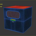 Cube Shaped Electronic Device With Orange Top Dark Blue Body 25w Display And Charging Port