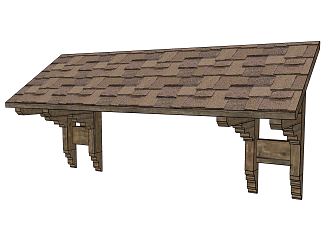 New Chinese-style Eaves Sloping Roof Components 3d model