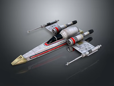 Futuristic Cosmic Spaceship Design With Streamlined Body Multiple Engines And Wings 3d model