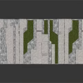Modern Wall Panel Design With Geometric Gray Blocks And Green Vegetation