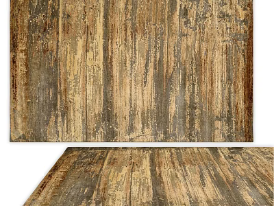 Vintage Square Rug With Wood Grain Texture Brown Beige Gray Tones For Home Decor 3d model