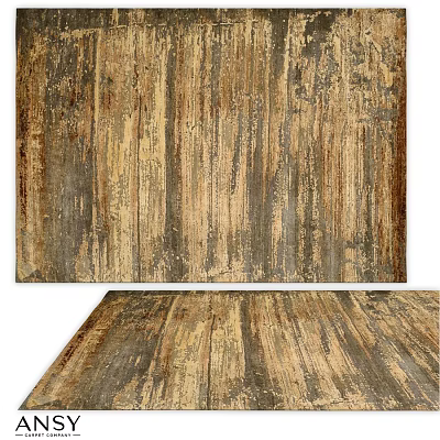 Vintage Square Rug With Wood Grain Texture Brown Beige Gray Tones For Home Decor 3d model