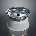 Shiny Chrome Alloy Wheel Rim With Metallic Finish And Center Logo