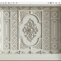 European-style ceiling gypsum line carved ceiling 3d model