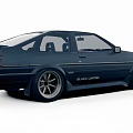 Black Modified Toyota AE86 Sports Car Side View
