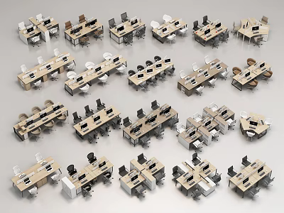 Various Modern Office Desk And Chair Sets For Workspace Furniture Designs 3d model
