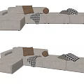 Modern corner sofa multiplayer sofa 3d model