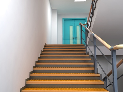 Modern hospital staircase corridor 3d model