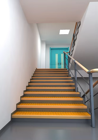 Modern hospital staircase corridor 3d model