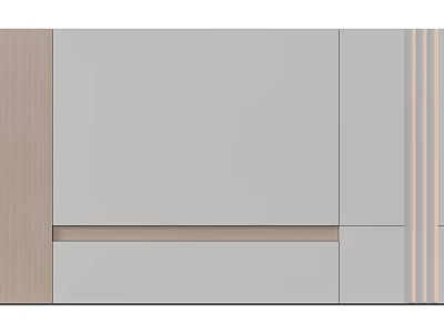 Minimalist Sofa Background Wall Design With Wooden Panels And Sleek Grey Surfaces 3d model