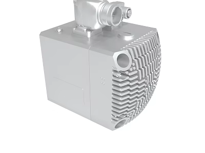 Industrial Metal Equipment With Ribbed Cooling Structure And Top Connections 3d model