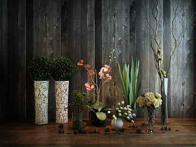 Modern Vase Flower Plant 3d model