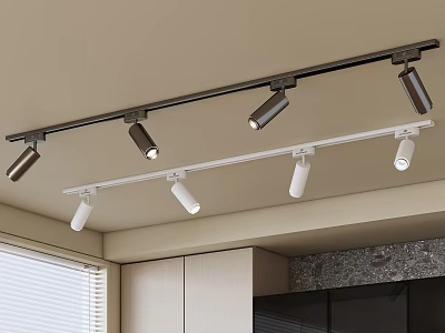 Modern Interior Home Ceiling Track Mounted Black White Downlights Spotlights 3d model