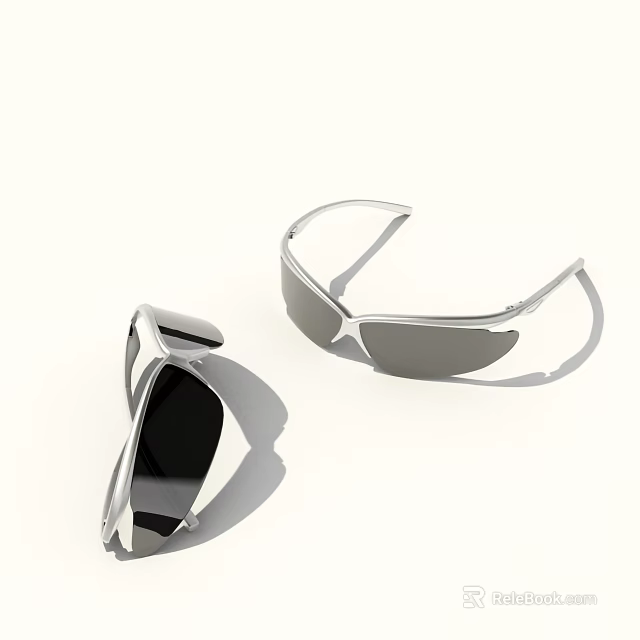 Elegant Silver Jewelry Pieces With Modern Design And Shiny Surface Details 3d model 
