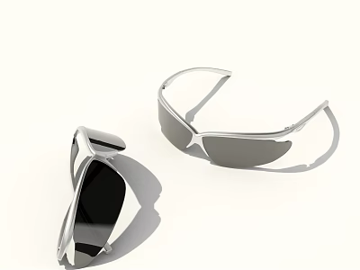 Elegant Silver Jewelry Pieces With Modern Design And Shiny Surface Details 3d model
