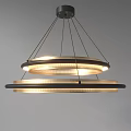 Elegant Modern Chandelier With Multi Layer Circular Rings And Metal Frame Design 3d model