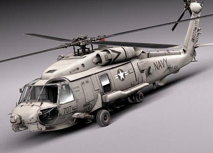 shipborne helicopter 3d model