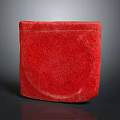 Red Velvet Upholstered Ottoman With Modern Design Soft Texture And Contemporary Style