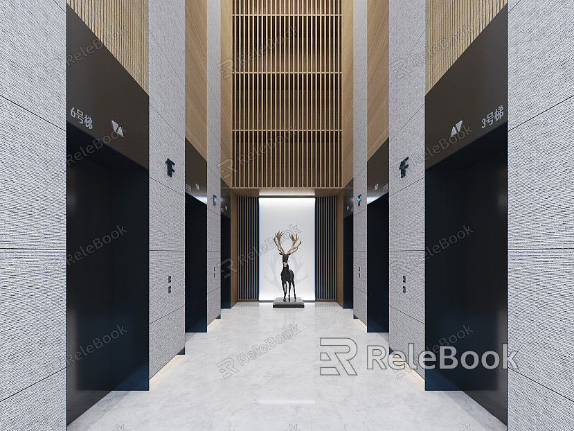 modern elevator hall model