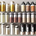 Airtight Glass Spice Jars for Modern Kitchen Storage of Various Spices