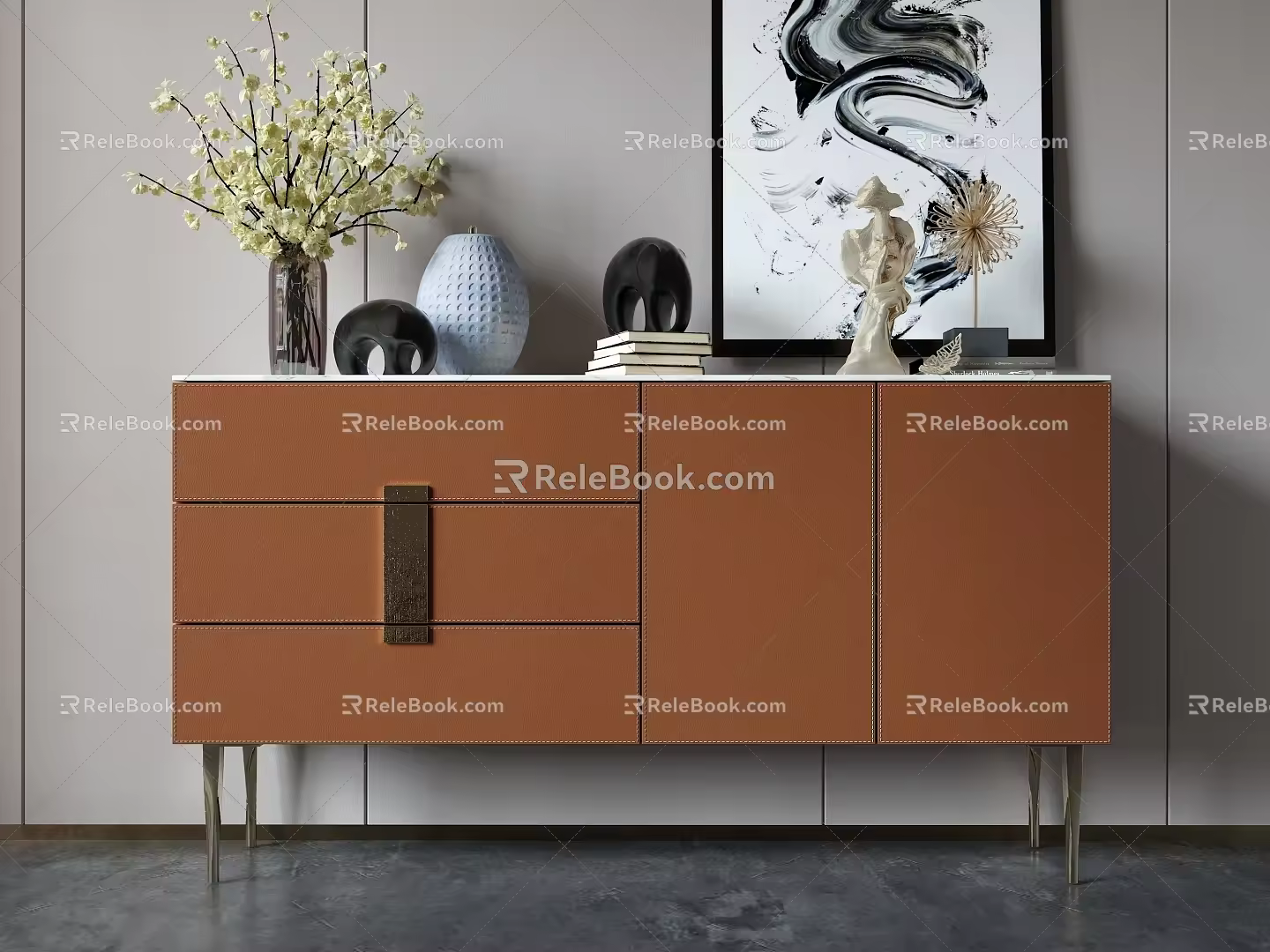 Light Luxury Sideboard 3d model