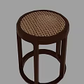 Modern Minimalist Solid Wood Stool With Handwoven Rattan Seat For Home Dining And Living Spaces