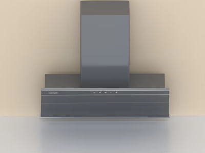 Modern Gray Kitchen Range Hood Appliance With Sleek Design And Control Panel 3d model