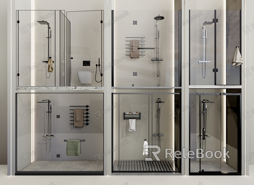 Modern shower room shower cubicle shower partition bathroom glass door model