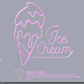 Pink Ice Cream Shaped Neon Lamp Decorative Lighting for Home Interiors