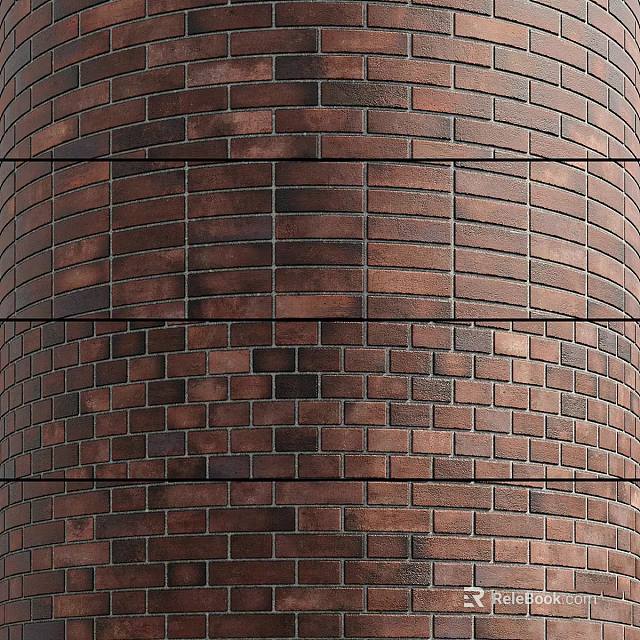 Textured Brown Brick Building Exterior Wall With Uniform Architectural Pattern Design 3d model 