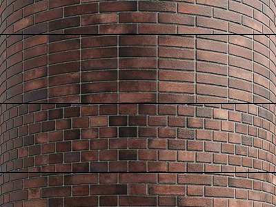 Textured Brown Brick Building Exterior Wall With Uniform Architectural Pattern Design 3d model