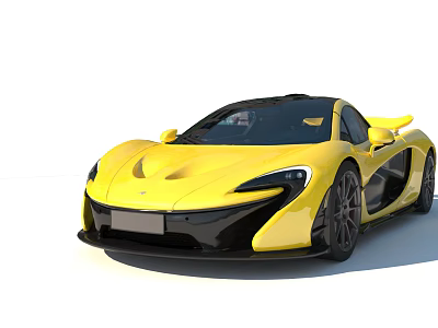 Yellow Sports Car With Sleek Design Black Accents And Aerodynamic Body 3d model