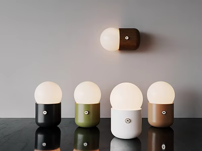 Modern Table Lamp Middle Acrylic Spherical 3d model