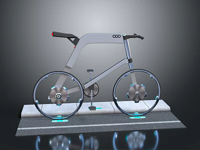 Innovative Sports Equipment Bicycle Design With Aerodynamic Frame And Illuminated Display Platform 3d model